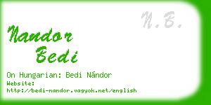 nandor bedi business card